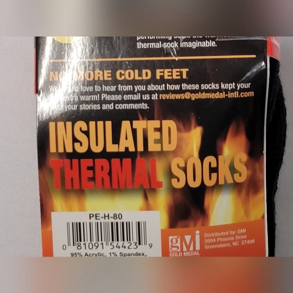Polar Extreme Black Thermal Socks Mens Shoe Size 6-12